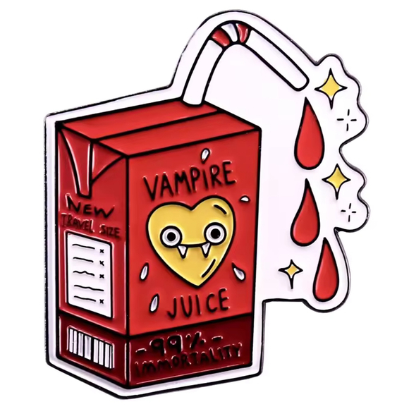 Unbranded Jewelry - Funny Cute Spooky Vampire Juice Enamel Pin Gift